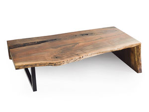 contemporary coffee table / wooden / metal / rectangular