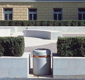 public trash can / stainless steel / steel / copper