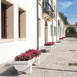 marble planter / natural stone / rectangular / contemporary