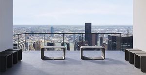 minimalist design stool / concrete / commercial / outdoor