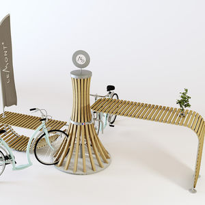 galvanized steel bike rack / aluminum / wooden / original design