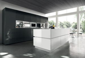contemporary kitchen / acrylic / island / lacquered