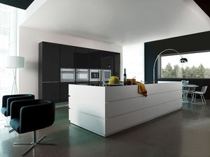 contemporary kitchen / glass / acrylic / island