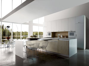 contemporary kitchen / laminate / wooden / island
