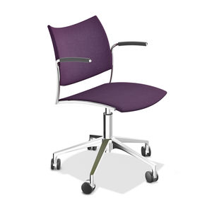 contemporary office chair / fabric / aluminum / with armrests