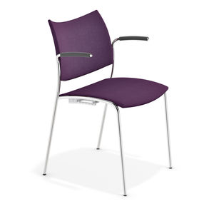 contemporary visitor chair / fabric / plastic / wooden