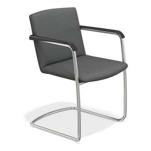 contemporary visitor chair / with armrests / upholstered / stackable