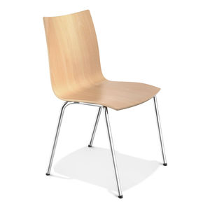 contemporary visitor chair / with armrests / upholstered / stackable