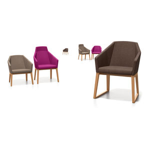 contemporary visitor chair / fabric / beech / with armrests