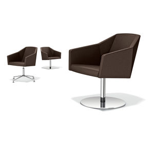 contemporary visitor chair / fabric / with armrests / upholstered