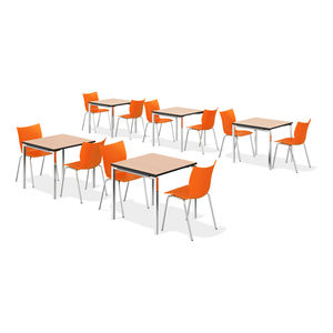 contemporary classroom table / wooden / rectangular / square