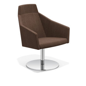 contemporary visitor chair / with armrests / upholstered / swivel