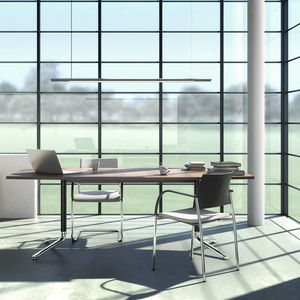 contemporary visitor chair / with armrests / upholstered / cantilever