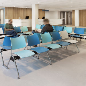 wooden beam chairs / plastic / 3-seater / 4-seater