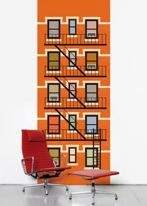 contemporary wallpaper / urban motif / non-woven / printed