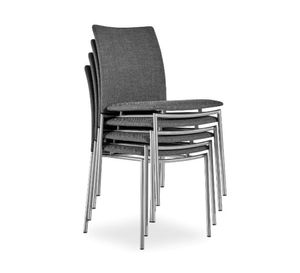 Scandinavian design chair / upholstered / stackable / fabric