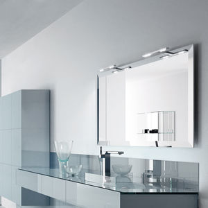 wall-mounted mirror / contemporary / rectangular / illuminated