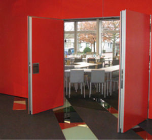 sliding and stacking partition / laminate / professional / acoustic