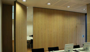 sliding and stacking partition / laminate / professional / acoustic