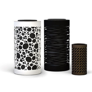public trash can / metal / contemporary / with built-in ashtray