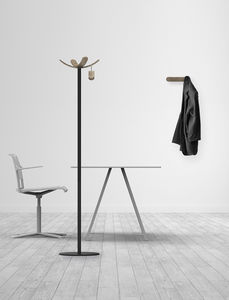 floor coat rack / contemporary / metal / wooden