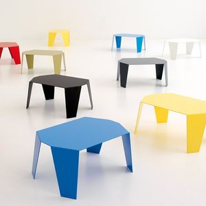 contemporary coffee table / sheet steel / commercial / white