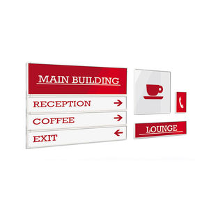 wall-mounted signboard / floor-mounted / aluminum / orientation