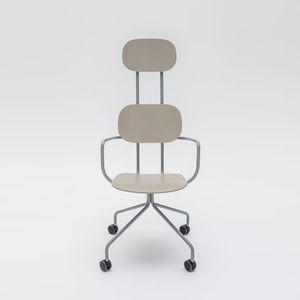 contemporary conference chair / on casters / high back / with armrests