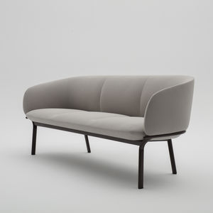 compact sofa / contemporary / fabric / powder-coated steel