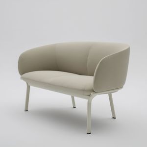 compact sofa / contemporary / fabric / powder-coated steel