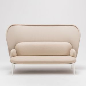 contemporary sofa / fabric / powder-coated steel / commercial