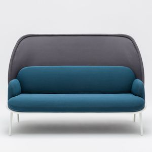 contemporary sofa / fabric / powder-coated steel / commercial