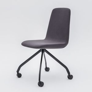 contemporary chair / upholstered / with armrests / stackable