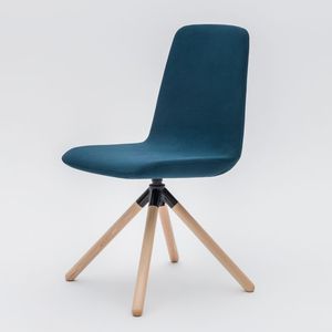 contemporary chair / upholstered / with armrests / stackable