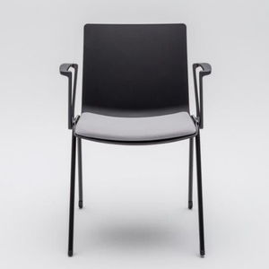 tablet conference chair / stackable / with armrests / upholstered