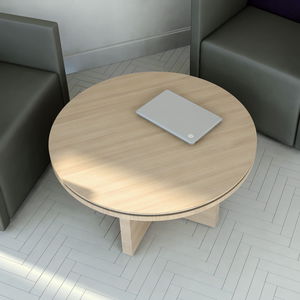 contemporary coffee table / melamine / round / for public buildings