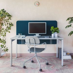 metal office desk / contemporary / commercial / height-adjustable