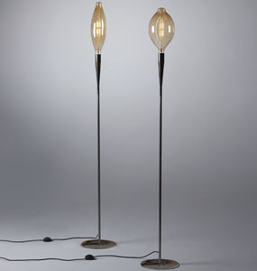 floor-standing lamp / contemporary / blown glass / dimmable