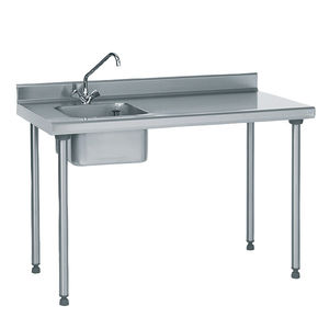 stainless steel prep table / with sink