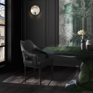 contemporary wall light / brass / marble / LED