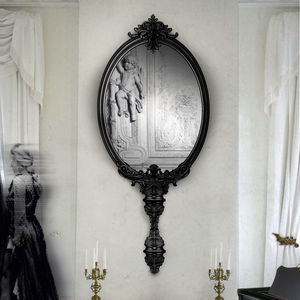 wall-mounted mirror / New Baroque design / mahogany