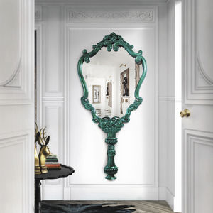 wall-mounted mirror / New Baroque design / mahogany