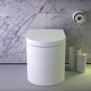 free-standing toilet / ceramic / rimless