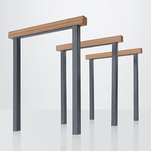 floor-mounted bike stand / galvanized steel / thermo-lacquered steel / wooden