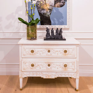 Louis XVI style chest of drawers / lacquered wood / beech / green