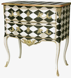 Louis XV style chest of drawers / lacquered wood / beech / blue