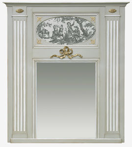 wall-mounted mirror / classic / rectangular / wooden