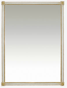 wall-mounted mirror / classic / rectangular / wooden