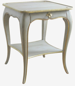 bedside table / Louis XV style / brass / square