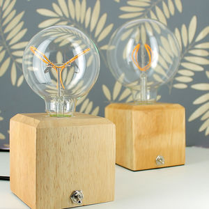 bedside table lamp / contemporary / ceramic / solid wood